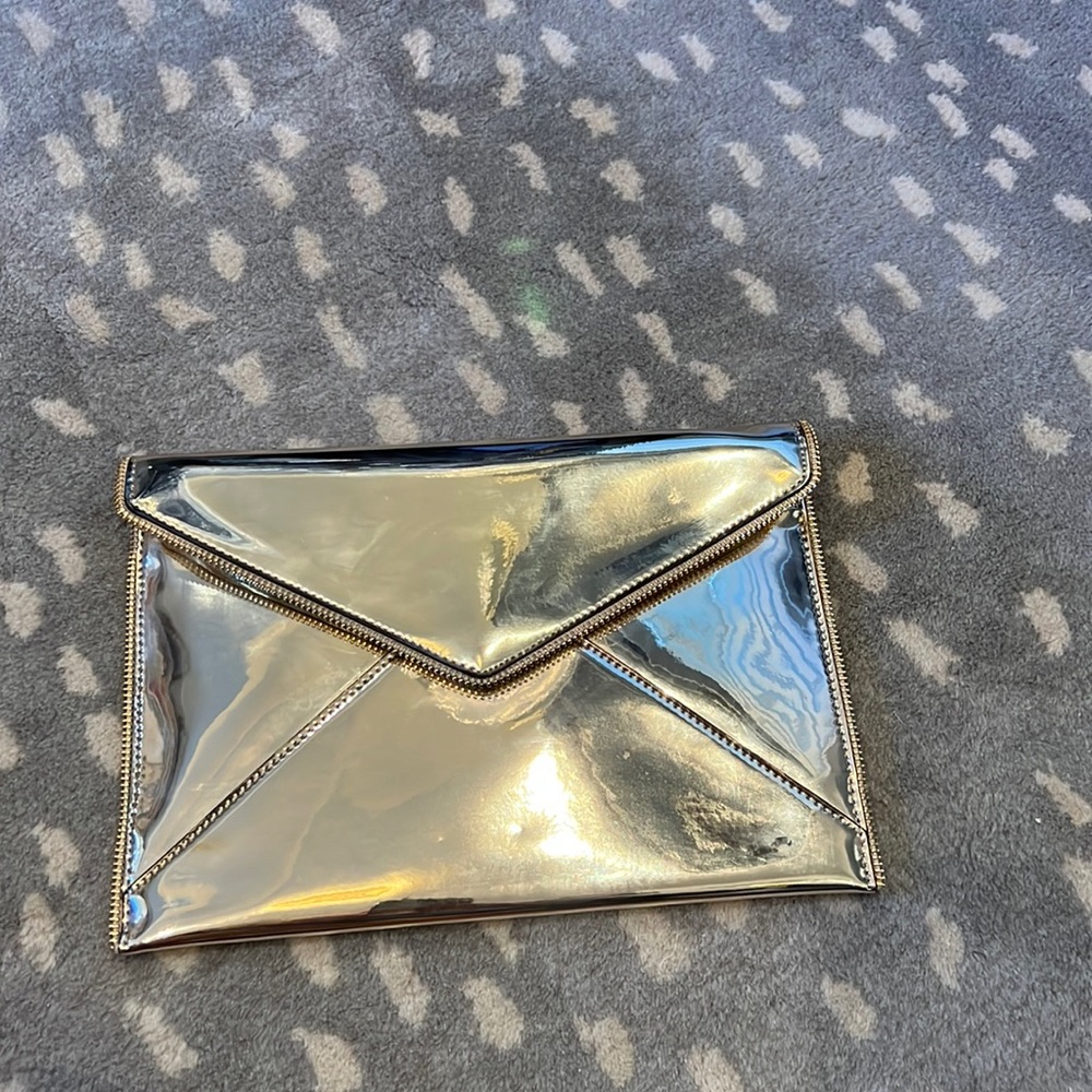 Rebecca Minkoff Leo Clutch in Gold in EUC